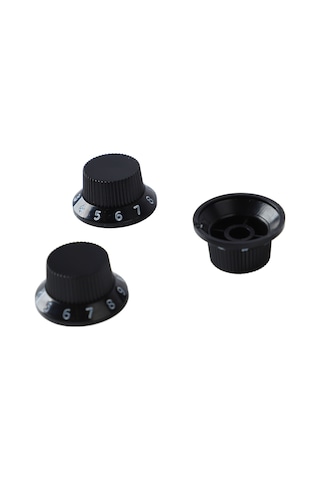 Hfambition 3'lü Siyah Altın Yazılı Plastik Gitar/bas Potansiyometre Kapağı - Ses Ve Ton Kontrol Devresi Yer Değiştirme Parçası