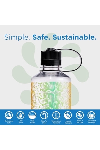 Nalgene 16 Oz Nm Tritan Suluk Matara 0,5 Litre Rainbow Snake