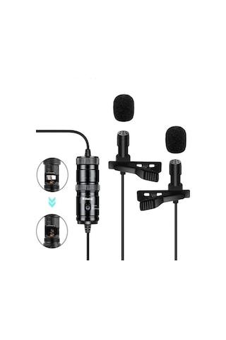 König K-Ym04d Youtuber Telefon Çift Yaka Mikrofonu