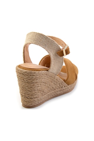 Bambi Taba Leather Kadın Sandalet K05718070702 Taba