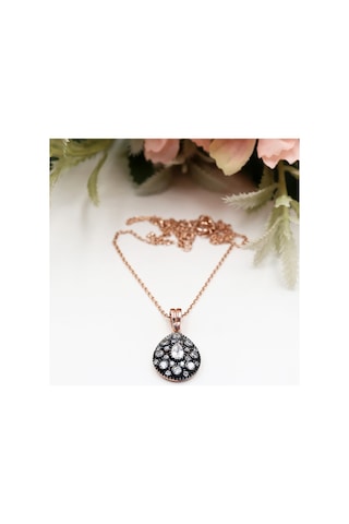 Elmas Montürlü Damla Taşlı Damla Set Rose Gold - Gümüş