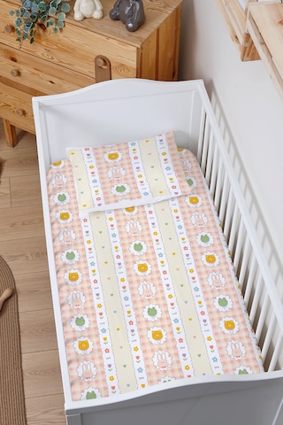 Organik Bebek Boy Lastikli Çarşaf Seti 80x140 - Şirin Kahramanlar
