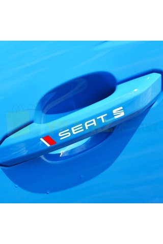 Seat Logo Kapı Kolu Jant Tampon Oto Sticker Yapıştırma 4 Adet 13 X 1,5 Cm