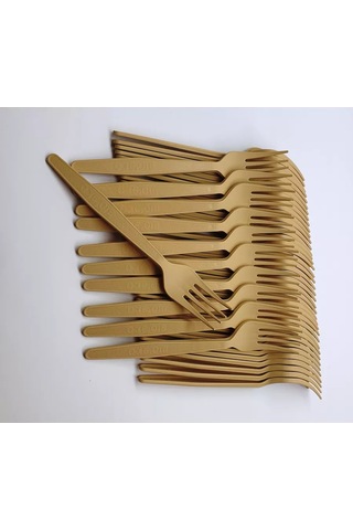 Klık-pıknık 50 Adet Petek Zemaçlı Tek Kullanımlık Çatal Krem Rengi 183786453 100 adet