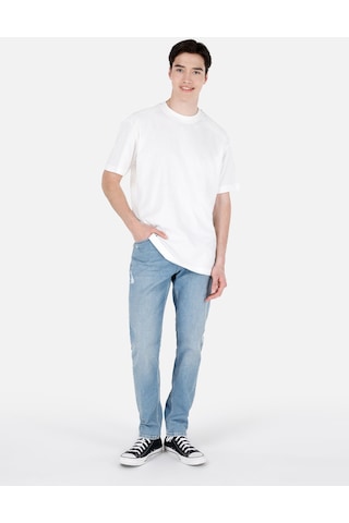 Colins 067 Jack Normal Kesim Orta Bel Düz Paça Mavi Erkek Jean Pantolon Denim