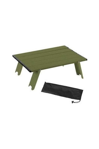 Pazly Katlanır Plaj Masası - Ordu Yeşili Alüminyum - Hafif Ve Dayanıklı Yeşil
