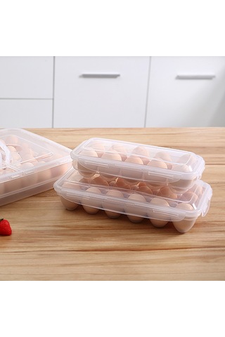Qingmipy Mutfakta Yumurta Saklama Kutusu Buzdolabı Muhafaza Kapsülü 10 Hücreli Plastik Kapaklı Sabit Tepsi Ev Kullanıma Uygun Diğer