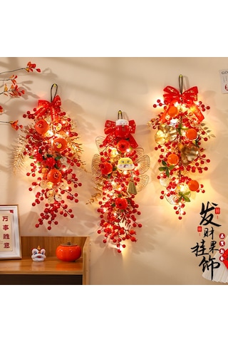 Mufunye Yılbaşı Sünger Dekorasyonu Yılan Yılı: Pvc+kağıt Ev Kapı Süsü, Şanslı Desenli Ağaç Süsü, Festivite Düzeni Aksesuarı