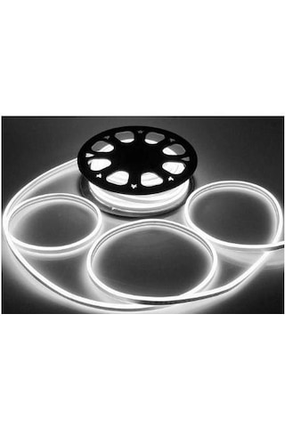 2 Metre Neon Beyaz 220 V Esnek Hortum Şerit Led Işık+ 1 Güç Fişi