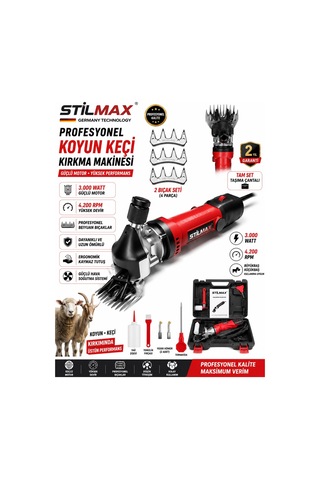 Stilmax Stkk5035 Koyun Keçi Kırkma Makinesi 3000w 4200 Rpm Büyükbaş Küçükbaş Hayvan Kırpma Seti