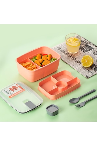 Porsima 3193 Vakumlu Sosluklu Bölmeli 2 Katlı Lunch Box Saklama K