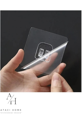 Atacı 8 Adet Çok Güçlü Sihirli Yapışkan, Yedek Sticker 8'li, Yeniden Kullanılabilir Güçlü Yapışkan Şeffaf