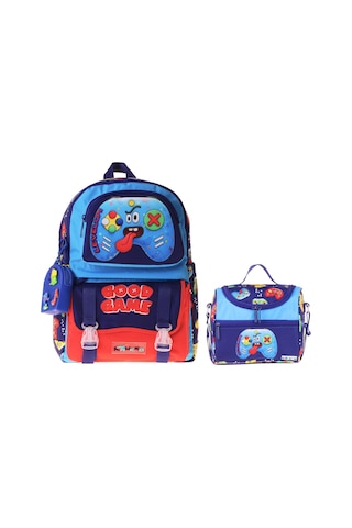 Kaukko Kids Good Game Erkek Çocuk Lacivert - Kırmızı İlkokul Sırt Çantası Ve Beslenme Çanta Seti - Setkk-l5389b Çok Renkli