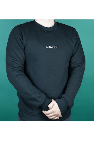 Siyah Sweatshirt Üç İplik Şardonlu Siyah