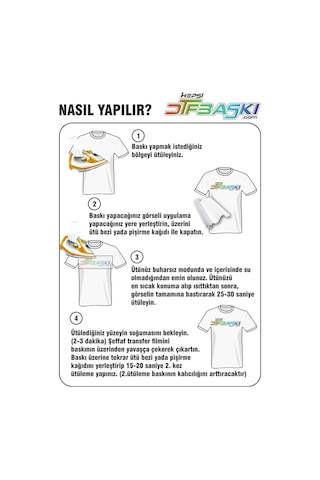 Ütü İle Yapışan Tekstil Dtf Baskı Görseli 344