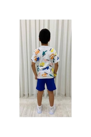Mnk Baby & Kids Erkek Çocuk Baskılı Şortlu Yazlık Takım M00710 Lacivert