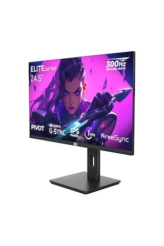 Dragos EliteSeries E245FHD300 24.5" 1 MS 300 Hz FreeSync G-Sync IPS Pivot Oyuncu Monitörü