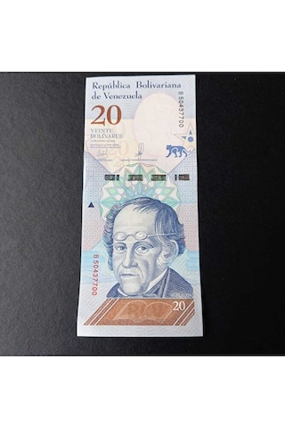 2018 Venezuela 20 Bolivar Çil Eski Yabancı Kağıt Para