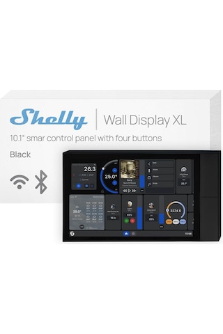 Shelly Wall Display Xl Akıllı Ev Kontrol Paneli Siyah