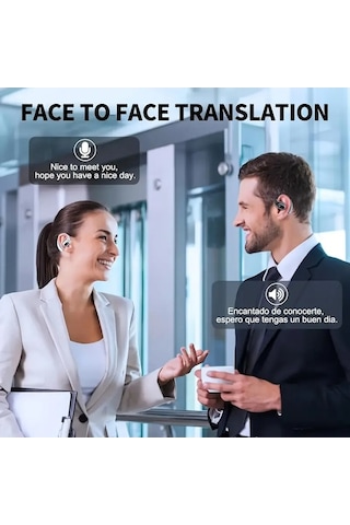 Flybuy Yapay Zeka Destekli Gerçek Zamanlı Çeviri Kulaklık, 144 Dil, Aktif Gürültü Azaltma