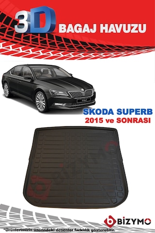 Skoda Superb 2015 ve Sonrası 3D Bagaj Havuzu Bizymo Skoda Superb 2015 ve Sonrası 3D Bagaj Havuzu Bizymo