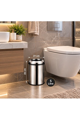 Pratik Çemberli Çöp Kovası 5 Lt Paslanmaz Acar 13279