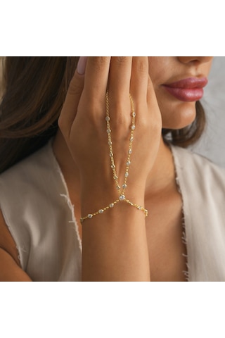 925 Ayar Gümüş Zirkon Taşlı Seyrek Tamtur Açık Parmak Şahmeran Altın