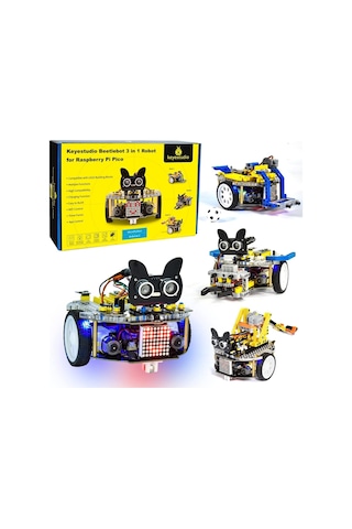 Keyestudio Beetlebot Raspberry Pi Pıco Için Robot Araba Başlangıç Kiti Hobi Devreleri