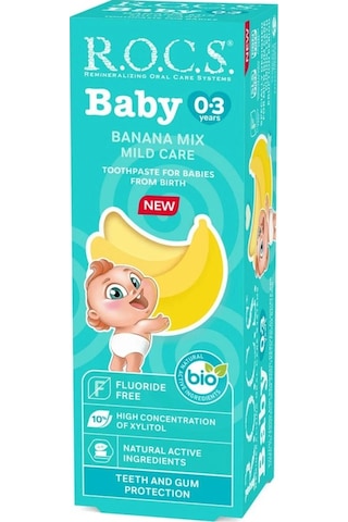 Mey İthalat Bebek Diş Macunu Muz Püresi Tadında 0-3 Yaş 45 Gr Acı - Portakal
