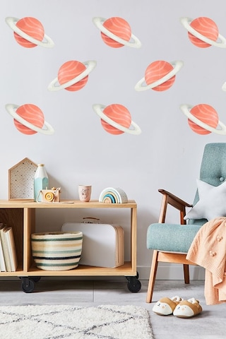 Satürn Gezegeni Temalı 20 Parça Çocuk Ve Bebek Odası Dekoratif Duvar Sticker Seti Figür 2