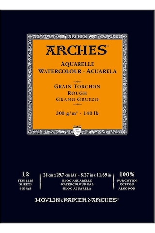 Arches Suluboya Blok Defter - Kalın Doku - 300Gr. A4- 12 Yp.