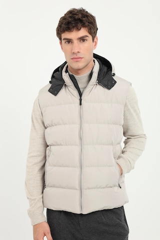 Dufy Erkek Slim Fit Kapüşonlu Taş Yelek Mont-18152