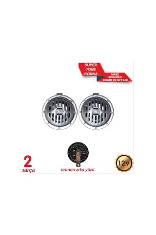 Korna 12v Super Tone Nikel 130mm Set