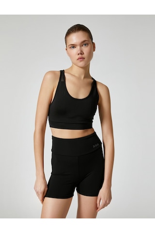 Koton Spor Ekstra Kısa Biker Tayt Yüksek Bel Slim Fit Siyah 4sak40057nk 4SAK40057NK999