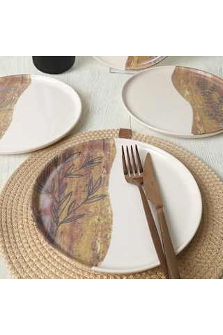 Terra Leaf Nordıc Pasta Tabağı 22 Cm 4 Adet / 22969-70 Açık