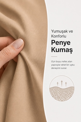 %100 Pamuk Penye Lastikli Çarşaf - Çift Kişilik Kahverengi