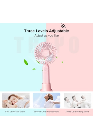 Jeehugo Usb Şarj Edilebilir Elden Tutulan Mini Fan, 3 Seviye Rüzgar Hızı, Taşınabilir, Pil İçeren, Beyaz