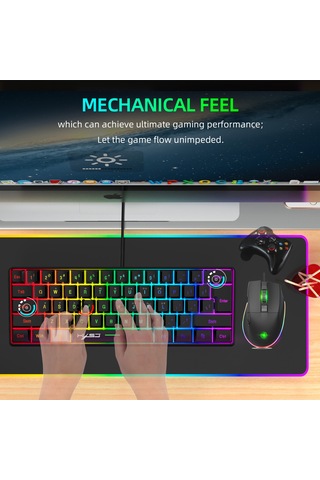 Wezone Oyun Klavye Ve Fare Seti - 61 Tuşlu Ultra Kompakt, Rgb Işık Efektleri, 7200 Dpı Ayarlı, Makro Programlama, Ergonomik Tasarım Diğer