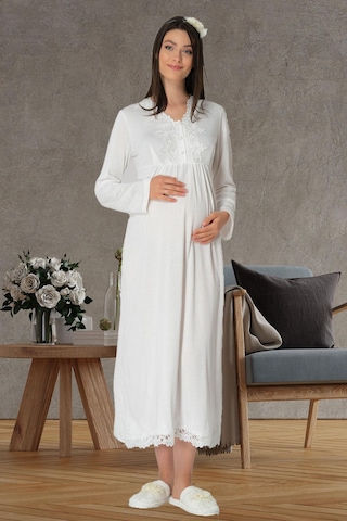 Mecit Pijama Mecit 1512 Ekru Hamile Lohusa Gecelik Mecit Pijama Mecit 1512 Ekru Hamile Lohusa Gecelik