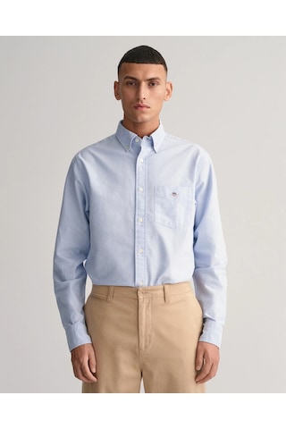 Gant Erkek Regular Fit Düğmeli Yaka Gömlek-mavi Mavi