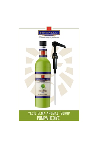 Simoenlli Kahve Şurubu Yeşil Elma 700 ML + Pompa Simonelli