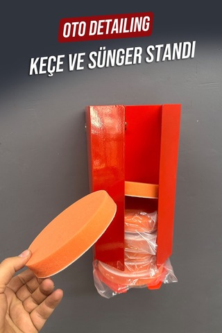 Premium Keçe Ve Sünger Standı -duvar Tipi Metal Oto Kuaför Pad Düzenleyici