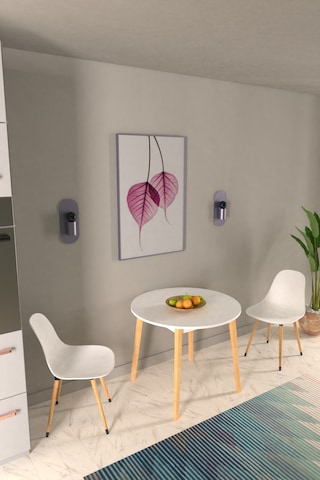Vilinze Eames Sandalye Avanos Yuvarlak Ahşap Mutfak Masası Takımı - 90x90 Cm Natürel