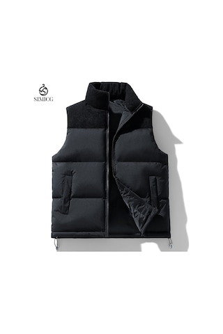 Erkekler İçin Kalınlaştırılmış Bol Yelek Siyah