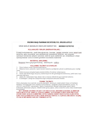 Ortopedik Baş Parmak Destekli El Bilek Ateli Çift Yönlü