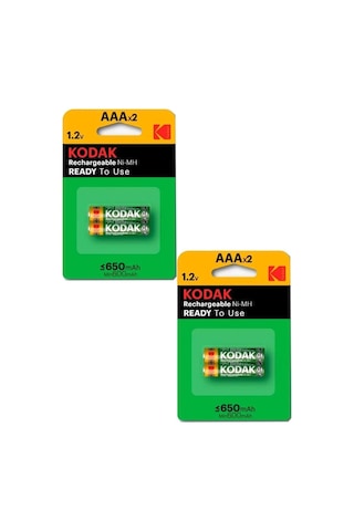 İnce Şarj Edilebilir AAA 650 mah 2 li 2 Paket Kumanda Pili Şarjlı Ni-mh 2 Paket Doldurulabilir Pil