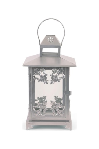 Lexroo Accent Plus Gümüş Yazılı Mum Feneri, Yıkama, 18,4 X 18,4 X 39,4 Cm