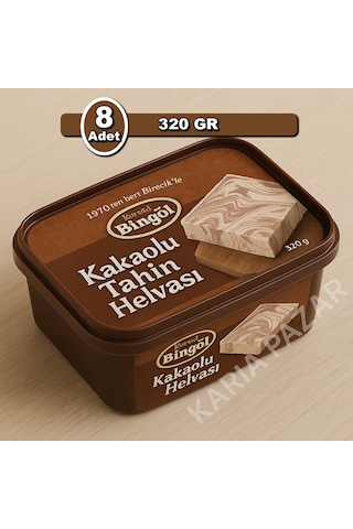 Bingöl Kakaolu Tahin Helvası 320 G X 8 Ekonomik Toptan Paket