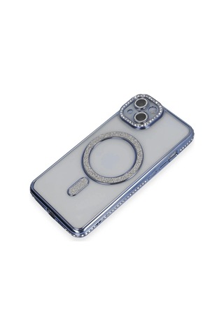 Mey İthalat Apple iPhone Uyumlu 13 Kılıf Joke Simli Magneticsafe Kılıf - Mavi
