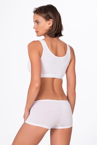 Kadın Modal Boxer Şort Beyaz Kompedan K23920 Beyaz